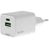 Insmat verkkovirtalaturi USB-C/USB-A, 30 W valkoinen