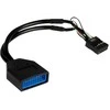 Inter-Tech USB 19 kontaktas - USB 9 kontaktas, 0,15m, Juoda (88885217)