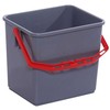 Kibirėlis, Tina Trolleys, 240x190x220 mm, pilkas, PP, su raudona rankena, 6 l.