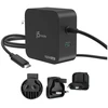 J5create – 102 W GaN PD USB-C 2 prievadų įkroviklis, keičiami kintamosios srovės kištukai