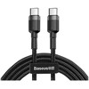 USB kabelis Baseus Cafule 2x USB-C QC 3A 2m PD juodas universalus