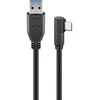 Goobay USB-C 90 ° - USB-A laidas, 1 m