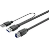 Vivolink PROUSB3AB7C-DUAL, 7 m, USB A, USB B, USB 3.2 Gen 1 (3.1 Gen 1), Juoda