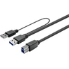 Vivolink PROUSB3AB7C-DUAL, 7 m, USB A, USB B, USB 3.2 Gen 1 (3.1 Gen 1), Juoda