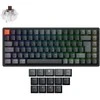 Klaviatūra Keychron K2 Version 3, 75%, su laidu &amp; Wireless, USB + RF belaidė + Bluetooth, Magnetic-mechaninė key switch, RGB LED, Juodas, Carbon