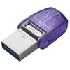 Kingston Technology DataTraveler 64GB microDuo 3C 200MB/s dvigubas USB-A + USB-C, 64 GB, USB Type-A / USB Type-C, 3.2 Gen 1 (3.1 Gen 1), 200 MB/s, Kita, Violetinė, Nerūdijančio plieno