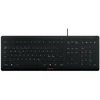 Klaviatūra Cherry Contour Design STREAM PROTECT, Pilno dydžio (100%), Laidinė, USB, Žirklinio mechanizmo klavišai, QWERTY, Juoda