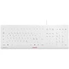 Klaviatūra „CHERRY STREAM PROTECT“, viso dydžio (100 %), laidinis, USB, žirklinio mygtuko jungiklis, QWERTY, baltas
