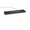 DELL Klaviatūra su laidu - KB216 - US International (QWERTY) - Juoda, pilno dydžio (100%), laidinė, USB, stūmokliniai klavišai, QWERTY, Juoda