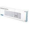 Klaviatūra Deltaco TB-904, viso dydžio (100 %), laidinis, USB, žirklinio mygtuko jungiklis, QWERTY, balta, sidabrinė