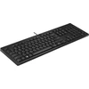 Klaviatūra HP 125 USB WD KBD (Bulk 12), viso dydžio (100 %), laidinis, USB, membraninis, QWERTY, juodas