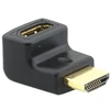 Kramer HDMI - HDMI (naaras - uros) -kulmaliitin, musta