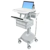 Laikiklis Ergotron StyleView, Multimedia cart, Aliuminio, Pilkas, Baltas, Aliuminio, Plastic, Zinc steel, Nešiojamas kompiuteris, 9.5kg, 43.9 cm (17.3")