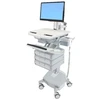 Laikiklis Ergotron StyleView, Multimedia cart, Aliuminio, Pilkas, Baltas, Aliuminio, Plastic, Zinc steel, Flat panel, 15 kg, 61 cm (24")
