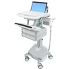 Laikiklis Ergotron StyleView, Multimedia cart, Aliuminio, Pilkas, Baltas, Aliuminio, Plastic, Zinc steel, Nešiojamas kompiuteris, 9.1kg, 43.9 cm (17.3")