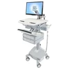 Laikiklis Ergotron StyleView, Multimedia cart, Aliuminio, Pilkas, Baltas, Aliuminio, Plastic, Zinc steel, Flat panel, 15 kg, 61 cm (24")