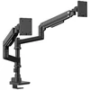 Multibrackets M stalviršio laikiklis su dujine spyruokle ir dvigubu sukamuoju stulpu, spaustukas/įvorė, 18 kg, 38,1 cm (15"), 76,2 cm (30"), 100 x 100 mm, juodas
