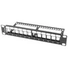 LANBERG patch panel blank 12 port 1U su organizatoriumi Keystone moduliams juodas