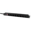 Lanview Lanview LVR-2MSCH-SW-C13-8 rozdzielacz zasilania PDU 8 x gniazdo jungiama į tinklą 1U Juodas
