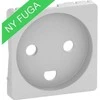 LAURITZ KNUDSEN Dangtelis FUGA kištukiniam lizdui, 2 polių, 1 modulio, su įžeminimu ir LED, šviesiai pilkas.