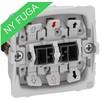 LAURITZ KNUDSEN FUGA dvigubas jungiklis su korespondencija 16A, be dangtelio
