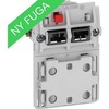 LAURITZ KNUDSEN FUGA® dvigubas 2 polių lizdas su jungikliais, 1,5 modulio, be rakto ir dangtelio