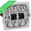 LAURITZ KNUDSEN FUGA žaliuzių jungiklis 16A su 2 x 1 poliaus mygtukais, be dangtelio