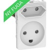 LAURITZ KNUDSEN FUGA® kombinuotas 1 ir 2 klasės dvigubas kištukinis lizdas, 1,5 modulio, baltas
