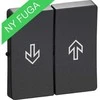 LAURITZ KNUDSEN Fuga® Tangent 0.5 žaliuzių jungiklio modulis (rinkinys) su rodykle aukštyn/žemyn, tamsiai pilkos spalvos, naujam 16A modeliui.
