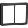 LAURITZ KNUDSEN LK FUGA BASE 63 rėmas su tvirtinimo rėmu, 2 x 1½ modulio, tamsiai pilka, mažmeninė pakuotė