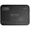 Leba Innovation „Leba NoteCharge“ 10 prievadų, USB-C, 12 W vienam prievadui („Schuko“ kištukas), skirtas naudoti viduje, USB, 5 V, 1,5 m, juodas