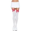 Leg Avenue Europe Leg Avenue Nylon Thigh Highs Baltas/Raudona Bow One Size Classic Style