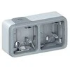 Legrand PLEXO55 Paviršius gali būti dvigubas horizontalus pilkas (069672)