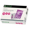 Leitz ILAM blizgūs 95 x 65 mm laminavimo maišeliai, 125 mikronų, 100 vnt. pakuotė, blizgūs, permatomi, EVA (etileno vinilo acetatas), polietileno tereftalatas (PET), 65x95 mm, 1,25 mm, 74 mm (33812)