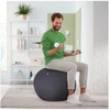 LEITZ Active sėdimasis kamuolys samtaurinės pilkos spalvos su apsauga nuo nuriedėjimo, 55 cm
