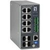 Šakotuvas Level One LevelOne TURING 12 prievadų L3 Lite valdomas pramoninis gigabitinio tinklo komutatorius, 8 PoE išėjimai, 240 W, 802.3at/af PoE, 4 x SFP, nuo -40 °C iki 75 °C, valdomas, L3, Gigabit Ethernet (10/100/1000), Power over Ethernet (PoE)