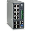 Šakotuvas Level One LevelOne TURING 12 prievadų L3 Lite valdomas pramoninis gigabitinio tinklo komutatorius, 8 PoE išėjimai, 240 W, 802.3at/af PoE, 4 x SFP, nuo -40 °C iki 75 °C, valdomas, L3, Gigabit Ethernet (10/100/1000), Power over Ethernet (PoE)