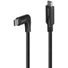 USB Kabelis - LINDY USB 3.2 Type C Laidas, M/M, 90° Kampas, 10Gbps, 60W PD, 0.5 m, Juodas