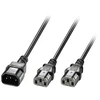 Lindy Ilgiklis - C14 į 2x C13 1m 10A/250V Varis PVC