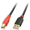 Lindy 15 m USB 2.0 Type A į B aktyvusis kabelis, 15 m, USB A, USB B, USB 2.0, Vyriškas/Vyriškas, Juoda, Raudona