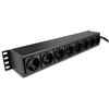 Maitinimo Blokas - LINDY 1.5U 8 Schuko lizdai, PDU, 3500W, 250VAC, 16A, Horizontalus Stovas, Juodas