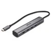 USB Hub - Lindy 4 Port USB 3.2 Gen 2 Type C Hub, 10 Gbps, Tamsiai pilka
