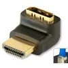 Adapteris - LINDY HDMI F/M Adapteris, 90° Dešinysis Kampas, 4K, 60Hz, 18Gb/s, Juodas