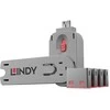 USB Priedas - LINDY USB A Prievado Blokatorius 4 vnt. + Raktas, Rožinis