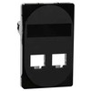 LK® Vienas „Actassi“ / „Keystone“ dvigubas lizdas RJ45, 1½ modulio, juodas