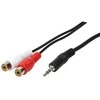 LogiLink 1x3,5 mm - 2xRCA, 1,5 m, 3,5 mm, kištukas, 2 x RCA, lizdas, 1,5 m, juodas