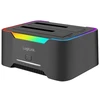 LogiLink Dviejų dokų stotis, 2 prievadai, USB-C 3.2 Gen 1, 2,5" ir 3,5", klonavimas be kompiuterio, juoda