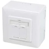 LogiLink NP0124, 2 x RJ-45, STP, 6a, metalinis, baltas, ISO/IEC 11801 TIA/EIA 568C.2, 6 A