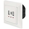 Adapteris AV LogiLink LogiLink PA0254 maitinimo lizdas 2 x USB A + 1 x USB C Baltas