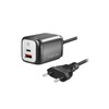 LogiLink USB įkroviklis 1xUSB-A + 1xUSB-C su fiksuotu 1,5 m GaN 30W laidu